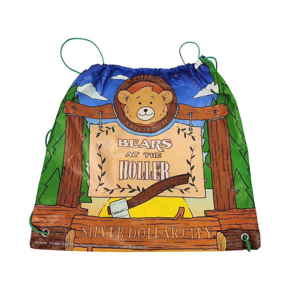 Silver Dollar City Bears at the Holler Drawstring Cinch Bag Souvenir‎ Branson MO